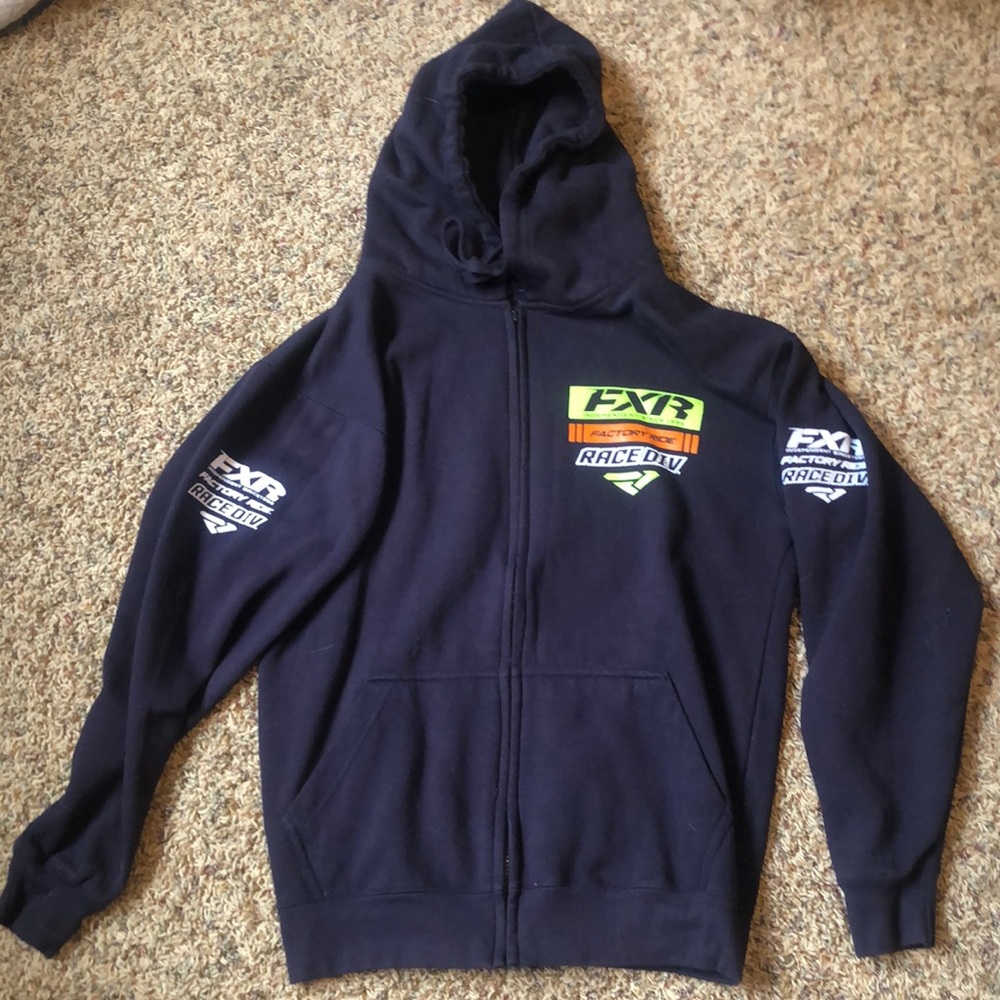 FXR race div zip up hoodie.